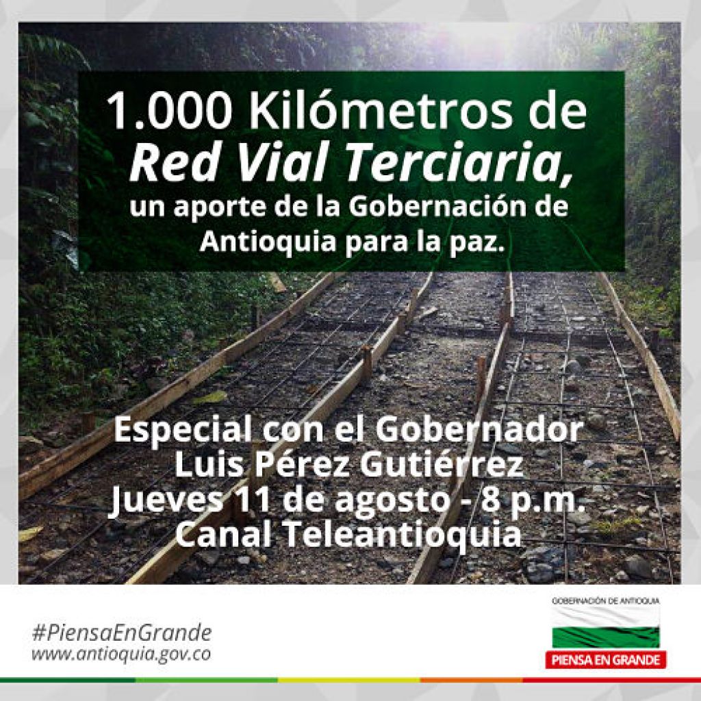 Invitación programa Red Vial Terciaria en Antioquia