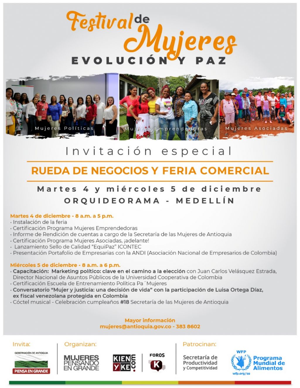 Invitación especial Festival de Mujeres Evolución y Paz