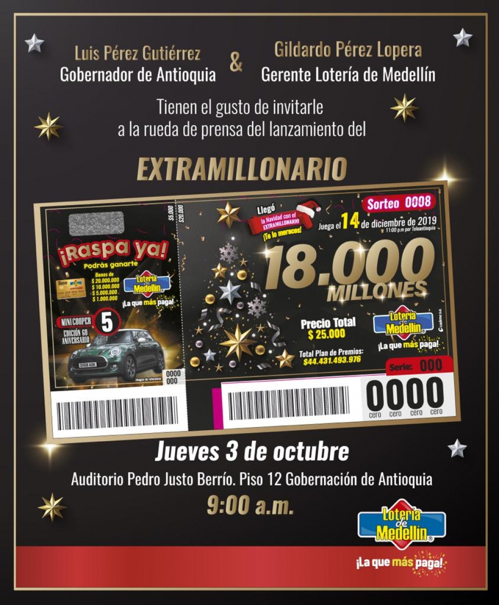 Llegó el Extramillonario de la Lotería de Medellín