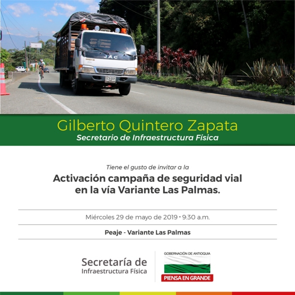 Invitación: Semana de la Infraestructura: Campaña de seguridad vial será protagonista, esta vez en la variante Las Palmas