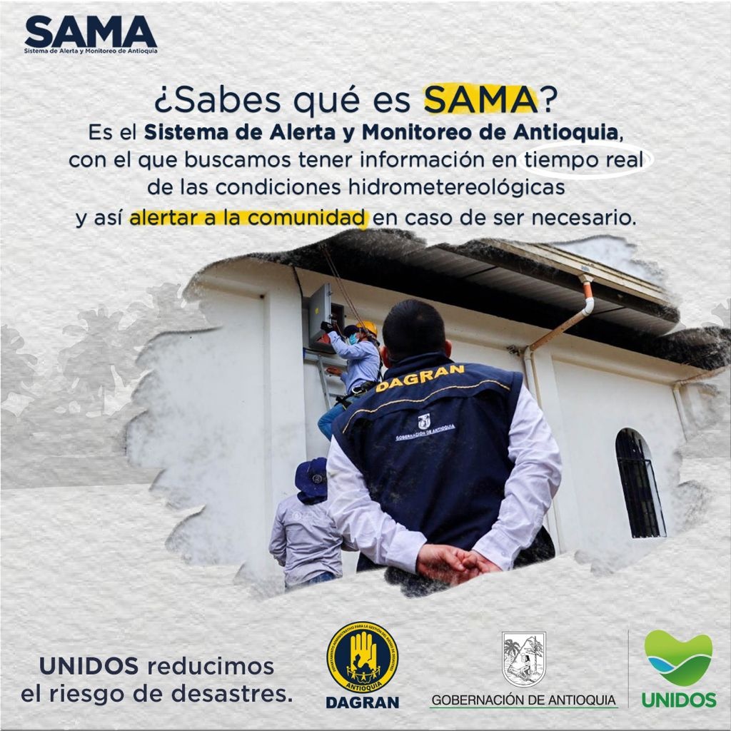 Sistemas de Alerta y Monitoreo de Antioquia, SAMA, llegará a seis cuencas más gracias a la firma del convenio entre el Dagran y Corpourabá