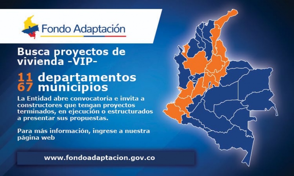 Fondo Adaptación busca proyectos de vivienda -VIP- en Antioquia y otros 10 departamentos