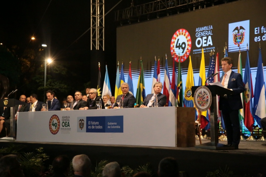 Discurso del Gobernador de Antioquia, Luis Pérez Gutiérrez en la instalación de la 49ª Asamblea General de la OEA