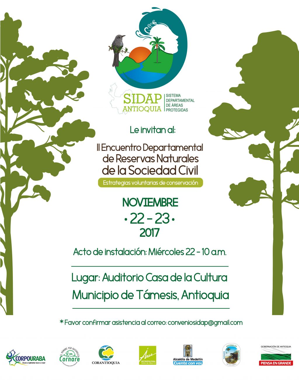 100 personas hablarán de “Estrategias Voluntarias de Conservación” para reservas naturales en Antioquia.