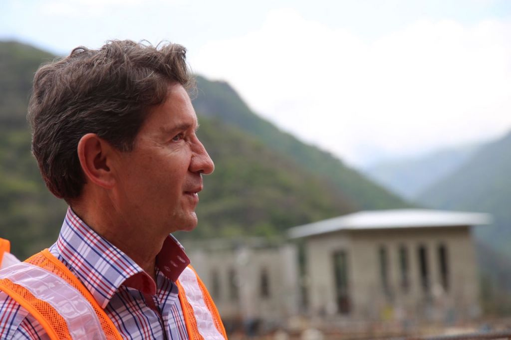 El Gobernador de Antioquia, Luis Pérez Gutiérrez, visitó hoy domingo las obras de Hidroituango