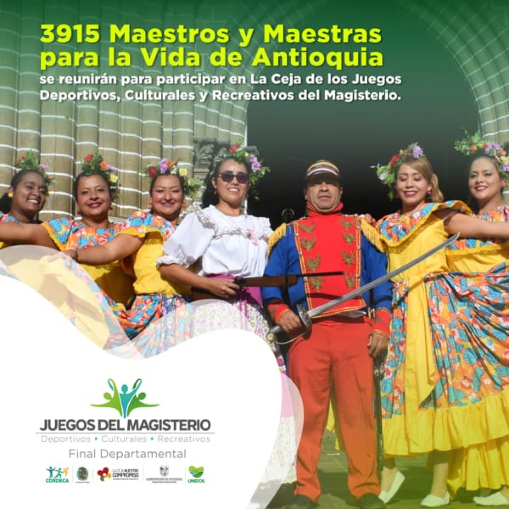 Este domingo 11 de junio iniciarán los Juegos Deportivos, Culturales y Recreativos del Magisterio antioqueño en La Ceja