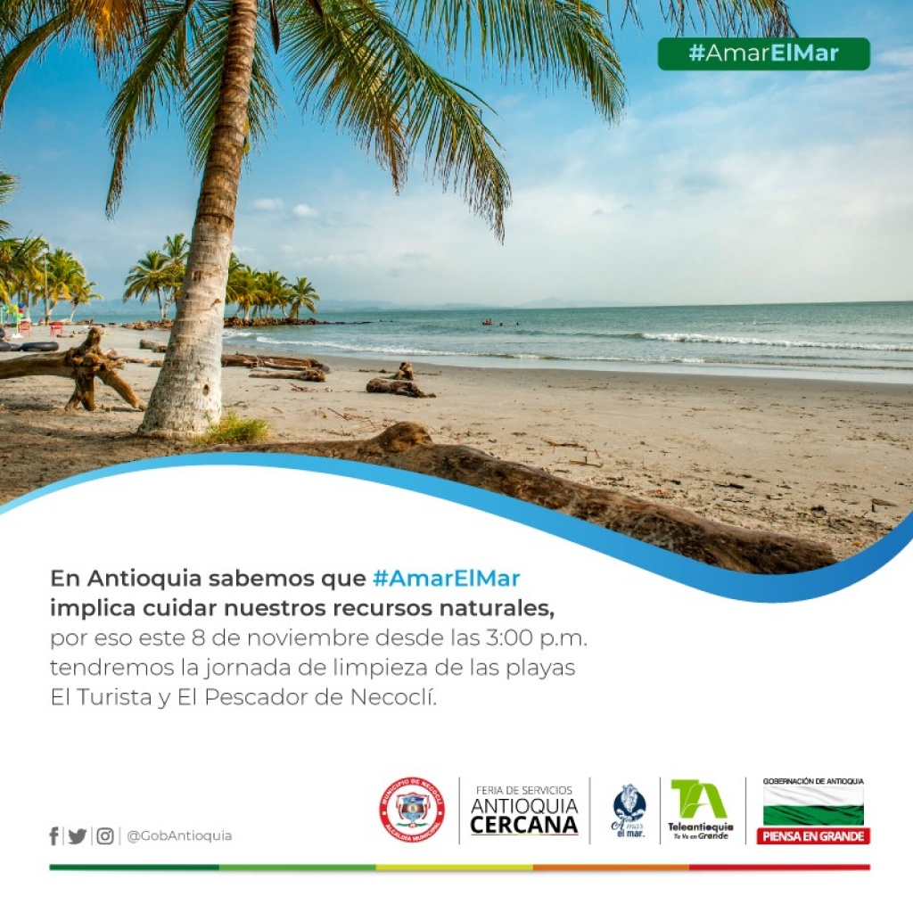 Necoclí, gran epicentro para las políticas públicas de la gobernación y las nuevas jornadas de limpieza de playas A Mar el Mar