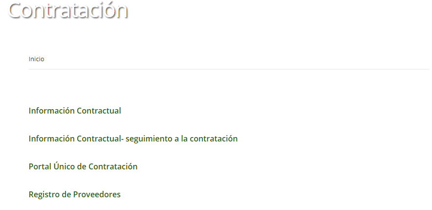 Enlaces al portal único de contratación