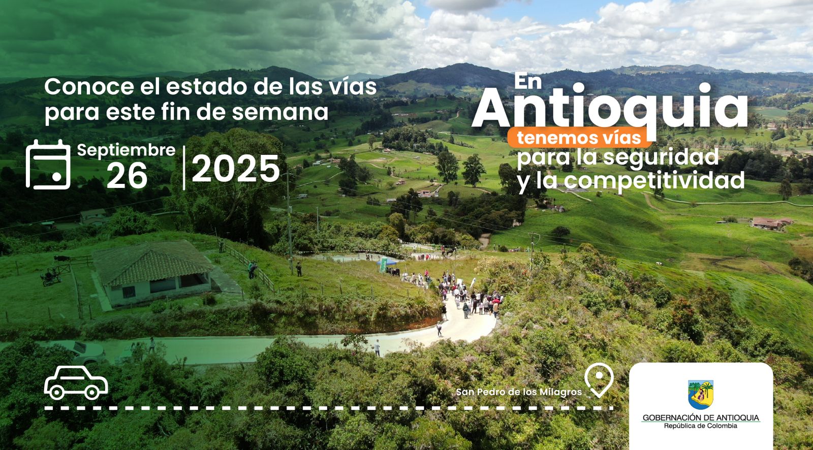 Estado de las vías en Antioquia para este fin de semana 