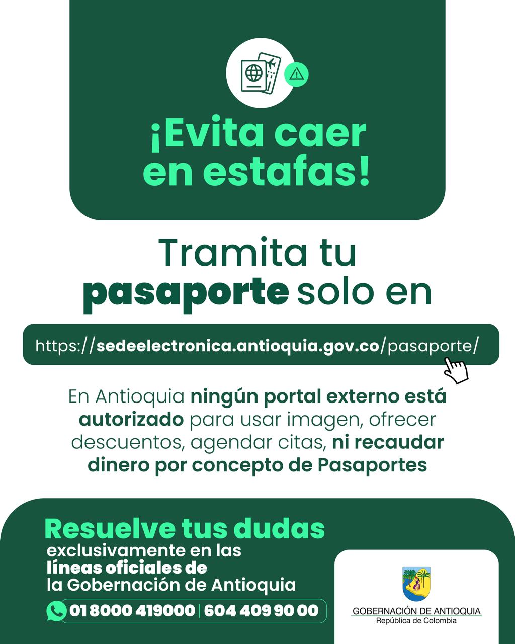Gobernación de Antioquia recuerda a la ciudadanía la ruta para  expedir el pasaporte