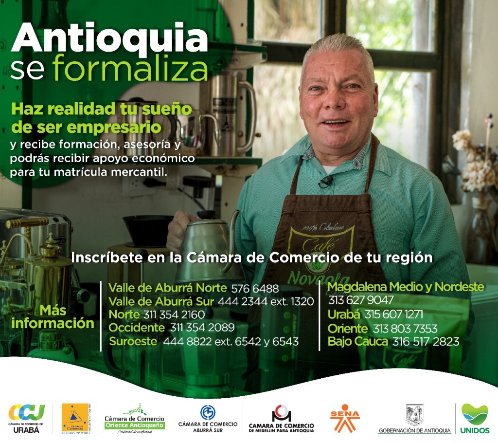 La Gobernación de Antioquia acompañará la formalización de emprendedores que tengan su unidad productiva en funcionamiento
