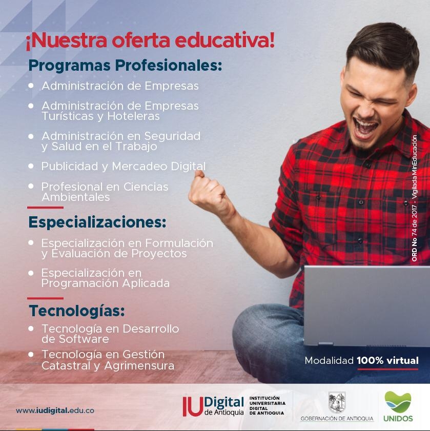 Hasta el 5 de febrero se realizará el proceso de matrículas en la IU Digital de Antioquia
