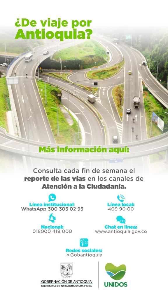 Estado de la Red Vial del departamento para este fin de semana