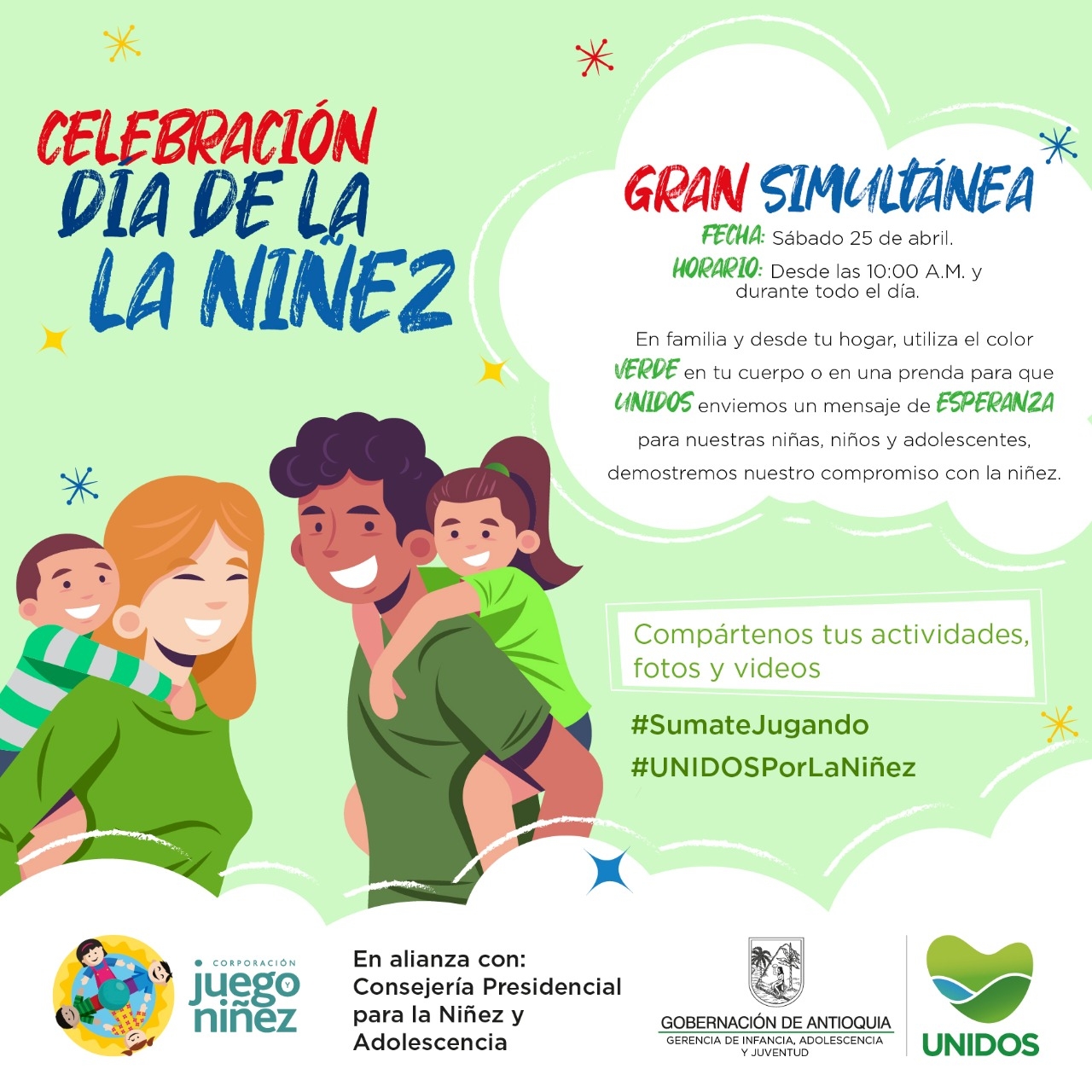 Este 25 de abril, a celebrar desde casa, “Unidos por la Niñez”