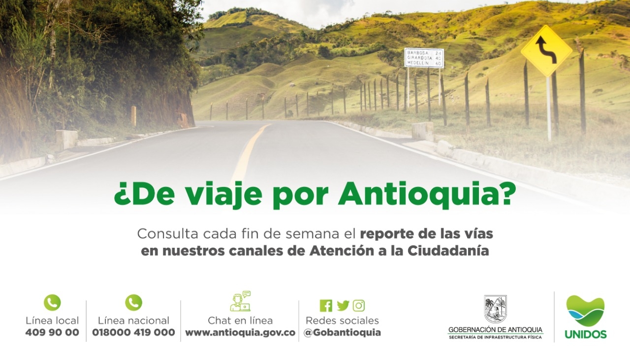 Estado de la red vial a cargo del departamento para este fin de semana